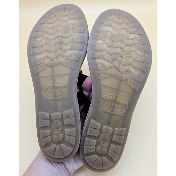 Kork-Ease Womens Size 6M Blake Thong Sandals Flip Flop Black Leather T- Strap - Picture 8 of 8